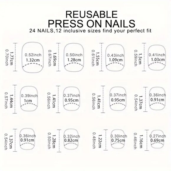 New Cute Doll Colorful Glossy Finish Press On Nails Sets - Picture 2 of 6